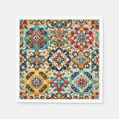 Kleurrijke zomer rood, geel en blauw Fiesta Servet (Voorkant)