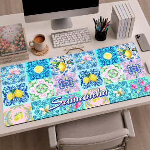 Kleurrijke Zomer Siciliaanse Turquoise Azulejo Ama Bureaumat