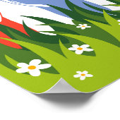 Kleurrijke Zomer Slippers Pret In De Zon Tuin Poster (Hoek)