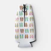 Kleurrijke Zomer Strand Party Teenslippers Fles Co Flesjeskoeler (Achterkant)