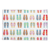 Kleurrijke Zomer Strand Teenslippers Strand Kussen Kussensloop (Achterkant)