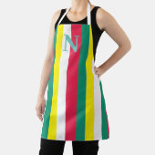 Kleurrijke zomer strepen Monogram Schort (Insitu)