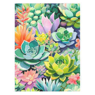 Kleurrijke Zomer Succulente Botanische Tuin Tafelkleed