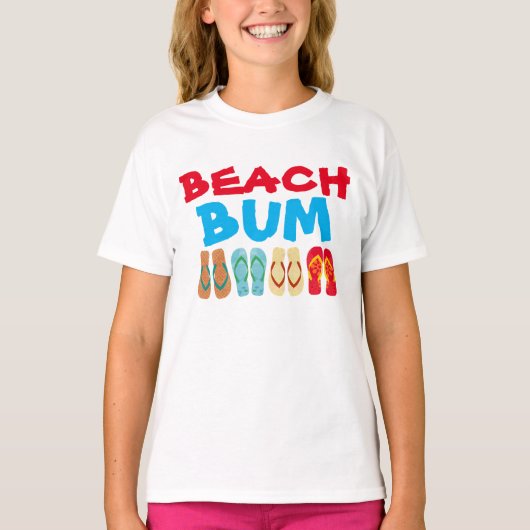 Kleurrijke Zomer Teenslippers Strand Bum Kinder T  T-shirt (Voorkant)