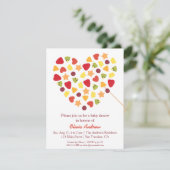 Kleurrijke zomer Tropical Fruit Baby shower Kaart (Staand voorkant)