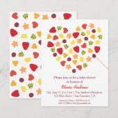 Kleurrijke zomer Tropical Fruit Baby shower Kaart (Voorkant / Achterkant)