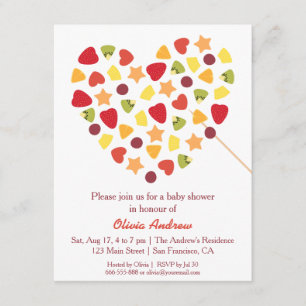 Kleurrijke Zomer Tropisch Fruit Baby Shower Kaart