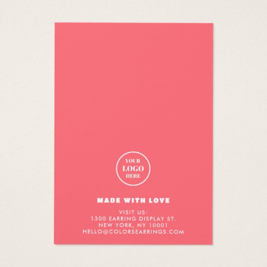 Kleurrijke Zomer Tropische Hawaiaanse Sieradenhoud Visitekaartje (Achterkant)