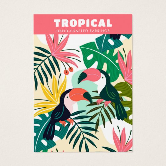 Kleurrijke Zomer Tropische Hawaiaanse Sieradenhoud Visitekaartje (Voorkant)