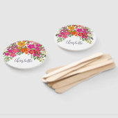 Kleurrijke Zomer Tuin Bloemen Custom Name Handwaaier (Niet-gemonteerd)