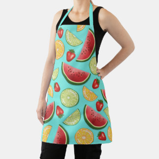 Kleurrijke Zomer Vruchten Meloen Citrus Aardbei Schort