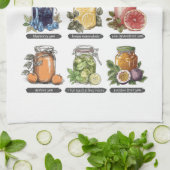 Kleurrijke Zomer Waterverf Fruit Jam Mason Jar Theedoek (Gevouwen)