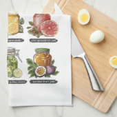 Kleurrijke Zomer Waterverf Fruit Jam Mason Jar Theedoek (Quarter Fold)