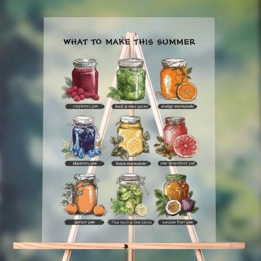 Kleurrijke Zomer Waterverf Fruit Kruid Art Frosted Acryl Bord (Neutraal)