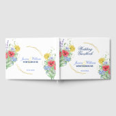 Kleurrijke Zomer Wildbloemen Land Bruiloft Gastenboek (Volledig)
