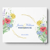 Kleurrijke Zomer Wildbloemen Land Bruiloft Gastenboek (Achterkant)