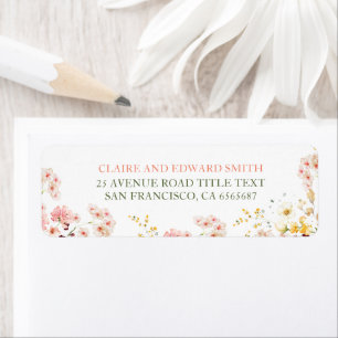 Kleurrijke Zomer Wilde Bloemen Cute Etiket