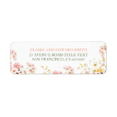 Kleurrijke Zomer Wilde Bloemen Cute Etiket (Voorkant)