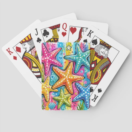KLEURRIJKE ZOMER ZEESTER POKERKAARTEN (Achterkant)