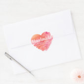 Kleurrijke Zomer Zonsondergang Waterverf Handgemaa Hart Sticker (Envelop)