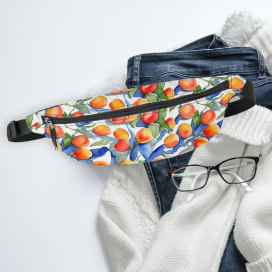 Kleurrijke zomerabrikozen Vruchten Waterverf Patro Heuptasje