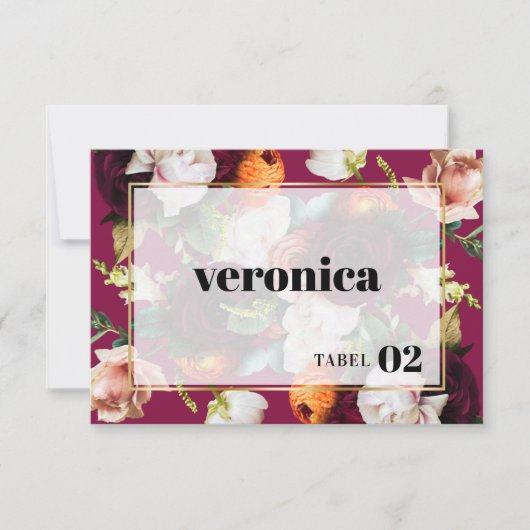 Kleurrijke zomerbloemen bruiloft escort Kaart (Voorkant)