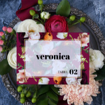 Kleurrijke zomerbloemen bruiloft escort Kaart