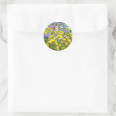 Kleurrijke zomerbloemen ronde sticker (Tas)