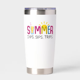 Kleurrijke Zomerdips Sips Trips met Drink en zon Geïsoleerde Drinkbeker