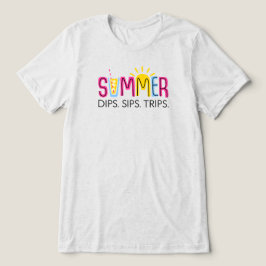 Kleurrijke Zomerdips Sips Trips met Drink en zon Tri-Blend Shirt