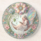 Kleurrijke zomerfeeënlezing zandsteen onderzetter (Voorkant)