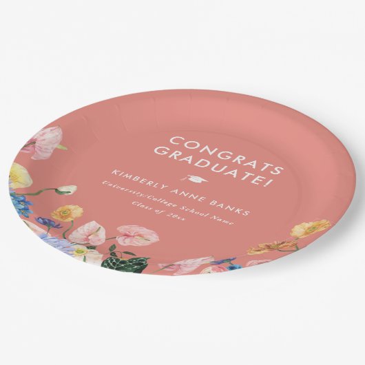 Kleurrijke zomerFloral Gradual Party Papieren Bordje (Gekanteld)