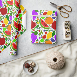 Kleurrijke Zomerfruit Cadeaupapier
