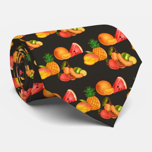 Kleurrijke zomerfruitsalade stropdas (Opgerold)