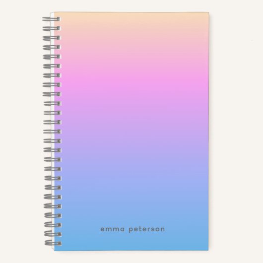 Kleurrijke zomergradiënt en naam notitieboek (Voorkant)