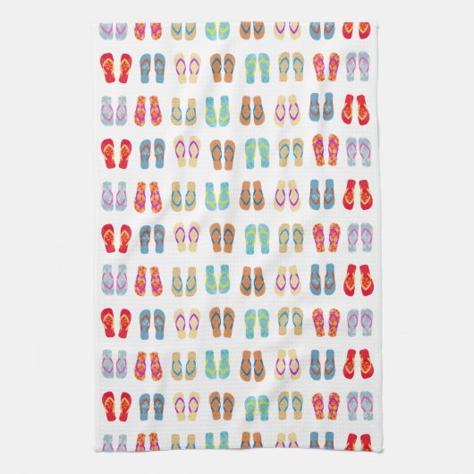 Kleurrijke zomerkeuken Teenslippers Dish Towel Theedoek (Verticaal)