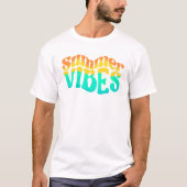 Kleurrijke zomerknoppen Verwarmd schrijven T-shirt (Voorkant)