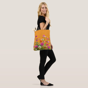 Kleurrijke zomermadeliefjes bloemige gepersonalise tote bag