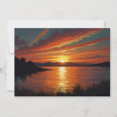 Kleurrijke Zomermeer Zonsopkomst Reflecties Feestdagenkaart (Voorkant)