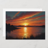 Kleurrijke Zomermeer Zonsopkomst Reflecties Feestdagenkaart (Voorkant / Achterkant)