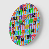 Kleurrijke Zomerpret Strand Teenslippers Grote Klok (Hoek)