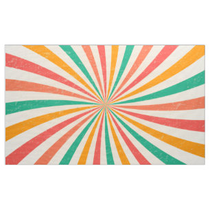 Kleurrijke zomerretro sunburst stof
