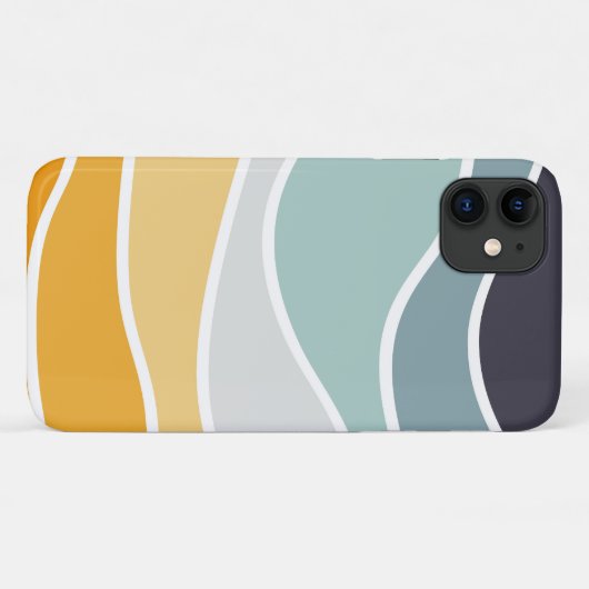 Kleurrijke zomerse retro stijl golven Case-Mate iPhone case (Achterkant (horizontaal))