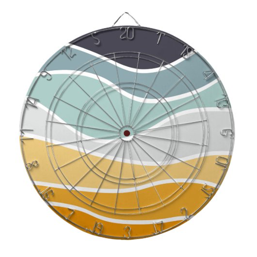 Kleurrijke zomerse retro stijl golven dartbord (Voorkant)