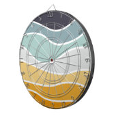 Kleurrijke zomerse retro stijl golven dartbord (Voorkant Rechts)