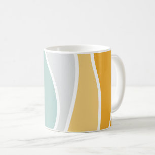 Kleurrijke zomerse retro stijl golven koffiemok