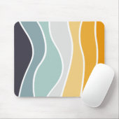 Kleurrijke zomerse retro stijl golven muismat (Met muis)