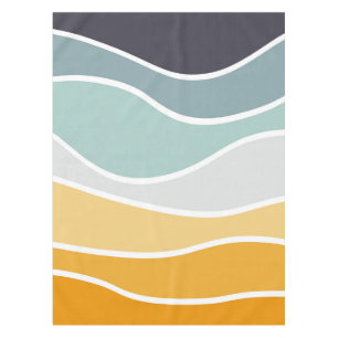 Kleurrijke zomerse retro stijl golven tafelkleed