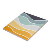 Kleurrijke zomerse retro stijl golven tegeltje (Zijkant)