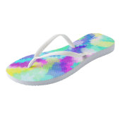 Kleurrijke zomerse Waterverven Teenslippers (Schuin)